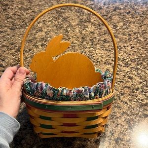 Longaberger 1999 Easter Basket with protector, bunny insert and fabric insert